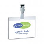 Durable Visitor Badge with Plastic Clip 60x90mm Clear (Pack of 25) 814319 DB814319