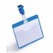 Durable Visitor Badge with Rotating Clip Strap 60x90mm Blue (Pack of 25) 810606 DB814706