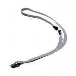 This image shows a pack of 10 Durable Soft Lanyards in a sleek grey color. Each lanyard features a secure clip and safety release for convenience. Perfect for attaching name badges and other accessories.