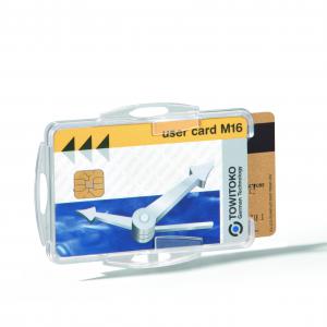 Durable Dual Security Pass Card Holder 54x85mm Clear Pack of 50