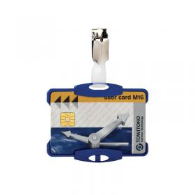 Durable Security Pass Holder with Clip 54x85mm Blue (Pack of 25) 8118/06 DB90942