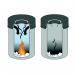 Durable Metal Waste Bin with Fire Extinguishing Lid 30 Litre Black 330601 DB98854