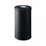 Durable Fire Extinguishing Metal Waste Bin TUV Certified 60L Black 330701 DB98858