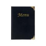 Securit Basic Range Menu Book Cover with 4 Fixed Double-sided A5 Inserts Black MC-BRA5-BL DF24899