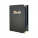 Securit Basic Range Menu Book Cover with 4 Fixed Double-sided A4 Inserts Black MC-BRA4-BL DF24905