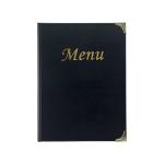 Securit Basic Range Menu Book Cover with 4 Fixed Double-sided A4 Inserts Black MC-BRA4-BL DF24905