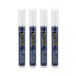 Securit Waterproof Chalk Marker Chiselled Nib 2-6mm White (Pack of 4) SMA610-V4-WT DF28144