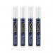 Securit Waterproof Chalk Marker Chiselled Nib 2-6mm White (Pack of 4) SMA610-V4-WT DF28144