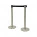 Securit Budget Barrier Pole Set with Retractable Belt Chrome/Black (Pack of 2) RS-RT-LW-CH DF28248