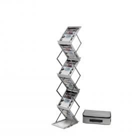 Deflecto Double Sided Folding Stand A4 Silver DE36100 DF36133