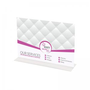 Announce Stand Up Sign Holder A4 Landscape Constructed from clear