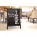 Securit Duplo Pavement Chalkboard with Lacquered Black Pinewood Frame 850x545x440mm SBD-BL-85 DF49175