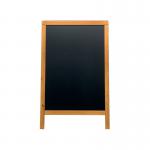 Securit Duplo Double-sided Pavement Chalkboard with Lacquered Teak Frame 570x68x895mm SBDW-TE-85 DF49568