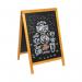 Securit Duplo Double-sided Pavement Chalkboard with Lacquered Teak Frame 570x68x895mm SBDW-TE-85 DF49568