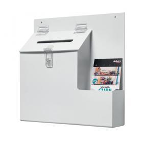 Deflecto Lockable BallotSuggestion Box White DEOPBKTYT DF79803