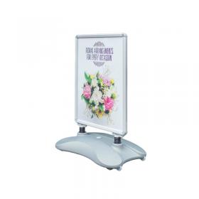 Deflecto A1 Water Based Pavement Display Board with Snap Frame Silver PPA100S DF90560