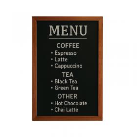Deflecto Wall Mounted Chalkboard 300x400mm Teak WCB-30-40-TE DF91448