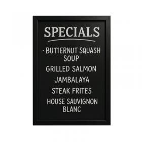 Deflecto Wall Mounted Chalkboard 300x400mm Black WCB-30-40-BLK DF91451