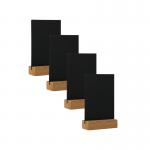 Deflecto Double Sided A5 Countertop Chalkboard Information Display Dark Oak (Pack of 4) TCB-A5-OAKX4 DF91473