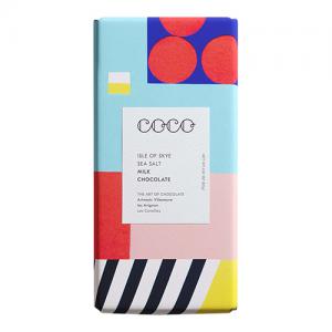 COCO Chocolatier Isle of Skye Sea Salt Milk 80g bar Pack of 12