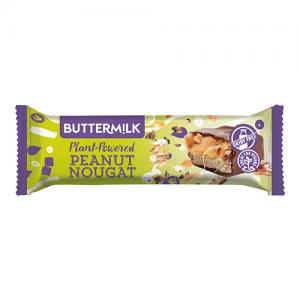 Buttermilk Plant Powered Peanut Nougat Caramel Snack Bar 50g Pack of