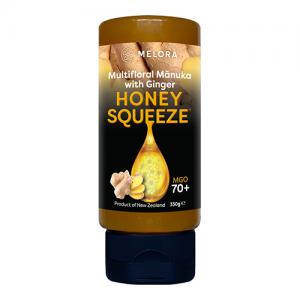 Melora Manuka Honey 70 MGO Ginger Squeeze 330g Pack of 8