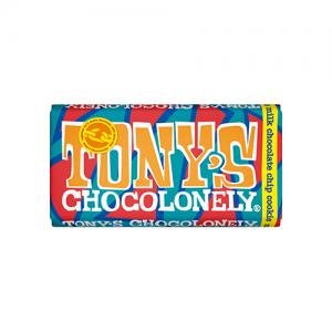Tonys Chocolonely Milk Chocolate Chip Cookie Fairtrade 180g Pack of 15