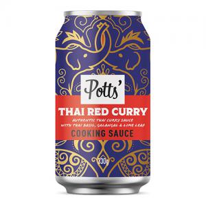 Potts Thai Red Curry Sauce with Galangal Thai Basil and Lime Leaf 100
