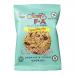 A small rectangular snack pack shows the Sweet FA logo on a pale kraft-style background. A clear window reveals two golden oat-and-raisin cookies studded with dark raisins. Gluten-free and Island Bakery badges sit beside oat illustrations and simple typography. Subtle shadow and a glossy sheen show.
