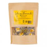 Image shows a rectangular multipack of JP’s Originals Calming Chamomile 60g, containing 15 individual packets neatly stacked and shrink-wrapped. Packaging features soft yellow and white tones, chamomile flower illustrations, green leaf accents and bold JP’s Originals branding.