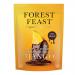 Forest Feast Belgian Dark Chocolate Mango Strips packaging sits against a light background. Six 120g bars rest in neat rows; glossy dark chocolate reveals golden mango strips and flecks of nuts and seeds. Bright brand graphics show sliced mango and earthy tones. Metallic foil edging frames each bar.