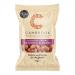 Compact Cambrook packet of Hickory Smoke seasoned almonds shows a matte pouch with amber and brown hues. The front features a close photo of lightly smoked almonds spilling from a bowl next to bold brand lettering and a small 'Fruit, Nuts & Seeds' strip, with wisps of smoke artwork. Soft foil trim!!