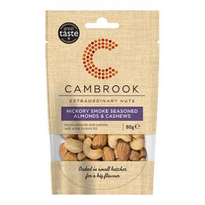 Cambrook Hickory Smoke Seasoned Almonds & Cashews 80g Pack of 9