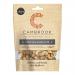A clear resealable pouch reveals a colorful mix of dried fruit, roasted nuts and mixed seeds. The front label shows the Cambrook name in bold with bright orange and green accents and a transparent window that displays the varied textures and natural hues.