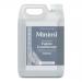 A large 5L Miniml Fabric Conditioner bottle labeled Fresh Linen stands beside a smaller Miniml cleaning bottle and a refill pouch. Clean white and pale blue labels, simple minimal branding, soft lighting, gentle shadows, and a neutral surface highlight the products' shapes and textures subtle sheen.