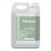 A clean product photo shows two 5L translucent refill jugs of Miniml Hand Soap, labeled Cucumber & Aloe Vera. Pale green liquid contrasts with minimal white labels and simple black text. Screw caps and integrated handles sit against a neutral, softly lit backdrop. Subtle dew and soft shadow nearby.