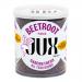 Six compact 80 g JUX Food packs of beetroot pieces sit side by side; clear film reveals uniformly diced, glossy deep-red beetroot. Magenta juice stains inner liners while bold JUX Food labels top each neat, vacuum-sealed pouch arranged in a tidy row. Soft light glints, highlighting natural ridges up.