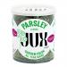 Photo shows six small JUX Food parsley packages (11 g each) that are arranged in two neat rows on a grocery shelf. Clear plastic reveals bright green dried parsley; white-green labels display the brand name and weight. Soft store lighting highlights their texture.