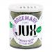A clean photo shows six identical 25g JUX Food rosemary packets. Each packet displays the JUX Food logo and a clear window revealing dried green rosemary needles. The packs sit in a neat row on a plain white background, the labels aligned and text legible.