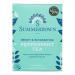 A compact green-and-white box sits facing forward, labeled with the Summerdown logo and 'English Peppermint'. Mint leaf illustrations and a clear pyramid-tea graphic decorate the front. The pack of eight slim pyramid sachets and a weight statement appear against a plain white background soft shadow