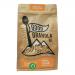 A bright tropical bag shows papaya, coconut and pineapple illustrations around a clear window revealing golden granola clusters studded with dried papaya pieces and shredded coconut. A playful squirrel logo and bold lettering sit near the top.