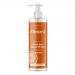 The image shows six 500ml pump bottles of Miniml Sweet Clementine Anti-Bac hand wash, filled with pale orange gel. Each bottle features a minimalist white label with clean sans-serif text and a small clementine illustration. Bottles stand on a neutral surface.