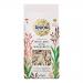Front-facing pouch shows the Biona Organic logo on a green-and-white pack. A clear window reveals mixed wild and brown rice grains. Rustic rice-stalk illustrations, an organic seal and bold 'Wild Rice Mix' lettering accompany a 500g weight mark.