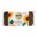 A 500g Biona Organic Rye Bread Sunflower Seed loaf sits in natural brown paper packaging with a clear window, revealing dense dark rye studded with sunflower seeds. Green-and-white Biona Bakery label and basic product text appear on the front.
