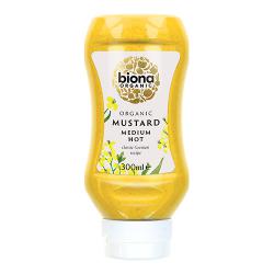 Biona Organic Mustard Medium Hot Squeezy 300ml Pack of 6