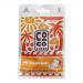 Glossy rectangular carton of Coco Cubes Salted Caramel presents twelve individually wrapped 30g bars. The front shows a caramel drizzle and coconut shavings over cube-shaped bites, set against brown and gold graphics. A bold white logo, ingredient list and bar codes appear on the sides. Studio shot.