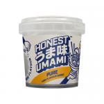 A bright photo shows twelve 120g Honest Umami Pure MSG packages arranged in a neat grid. Each white pouch displays a green 'Honest Umami' logo and 'Pure MSG' text, a small ingredient panel and a clear window revealing pale granules. Soft studio lighting casts gentle shadows.