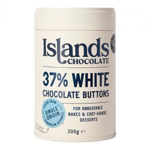 Islands Chocolate 37 white giant chocolate buttons 200g Pack of 6