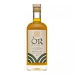 An image shows six 700ml ÒR-ganic Premium Cold Pressed Organic Rapeseed Oil bottles arranged in a compact pack. Clear bottles reveal golden-yellow oil; each has a green-and-white label with the ÒR-ganic Grocery logo, nutritional text, and a screw cap, set against a plain background in soft light...