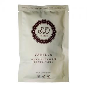 SweetDoughThings Vanilla Flavour Sugar-Free Candy Floss 12g Pack of 10